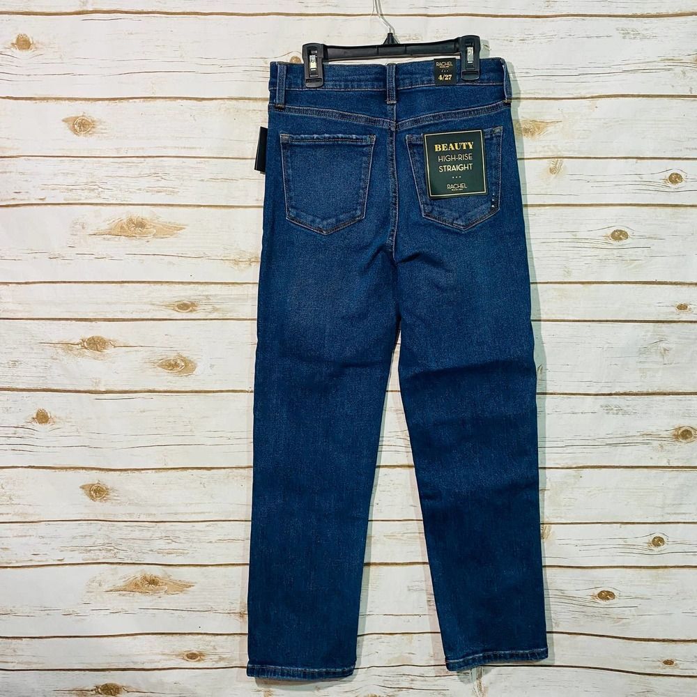 Rachel Roy Women's High-Rise Straight Leg Blue Jeans Size 4/27 - Picture 5 of 7